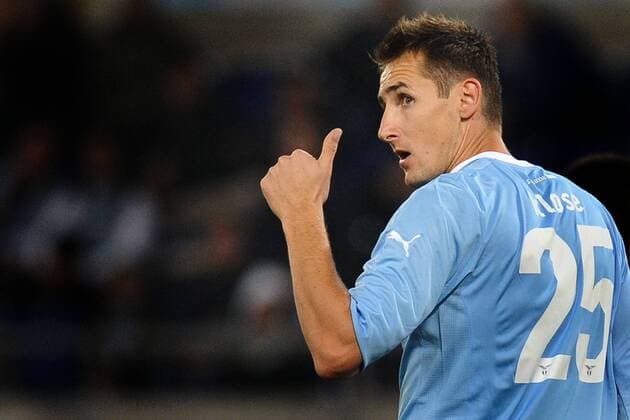Miroslav Klose (Lazio) Roma, 26 10 2011 Stadio Olimpico Football Calcio 2011 2012 Lazio Roma vs Catania Calcio Campionato di calcio Serie A AntoniettaxBaldassarre