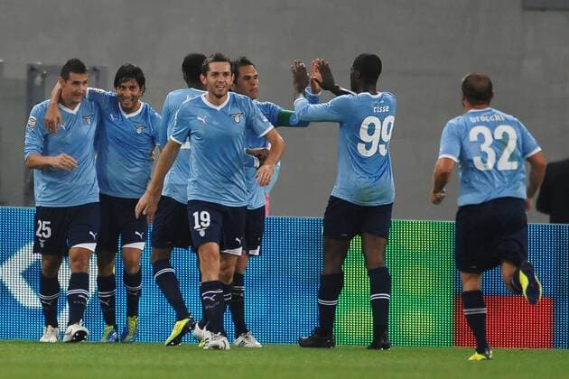 Miroslav KLOSE (1L) esultanza dopo il gol Goal Celebration Roma 26 10 2011 Stadio Olimpico Football Calcio Serie A 2011 2012 Lazio Vs Catania andreaxstaccioli
