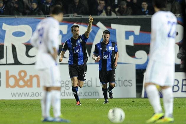Db - Bergamo 26 10 2011 - campionato di Serie A Atalanta Bergamo vs Inter Milano: German Denis 
