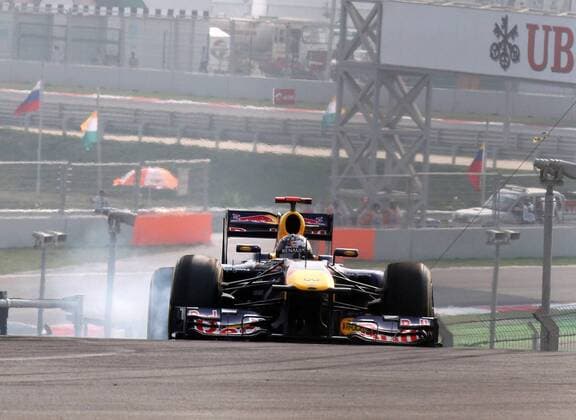 formula 1 GP, Indien Delhi Buddh International Circuit 28.10.11, Sebastian Vettel, Red Bull Racing,