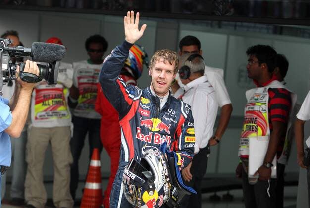 formula 1 GP, Indien Delhi Buddh International Circuit 29.10.11, Sebastian Vettel, Red Bull Racing,