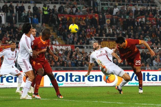 Nicolas BURDISSO Roma Goal -- Roma 29 10 2011 Stadio Olimpico Football Calcio Serie A 2011 2012 AS Roma vs AC Milan andreaxstaccioli o0 Tor