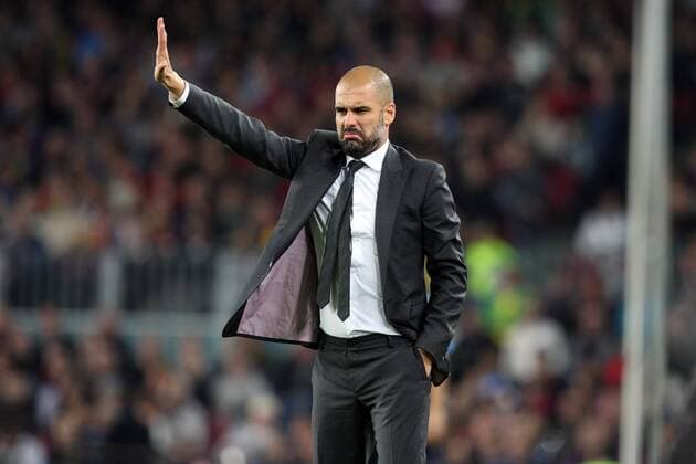 29.10.2011. Barcelona, Spain. Barcelona s coach Josep PEP Guardiola during First Division Spanish Liga soccer match - FC Barcelona v RCD Mallorca at Camp Nou Stadiun, Barcelona, Spain. Mandatory Credit: Actionplus xTatixQuinonesx  ActionPlus11217615 Content restricted for UK based newspaper