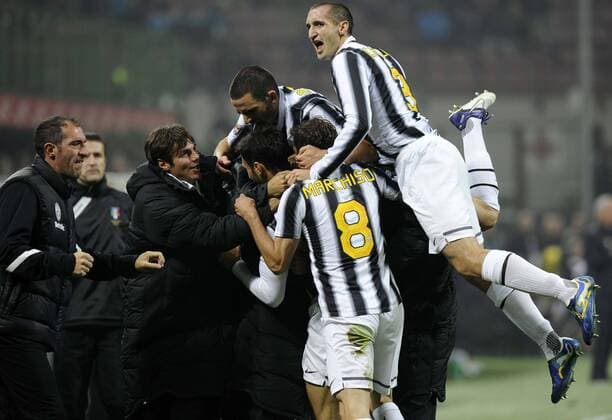 Serie A Inter Mailand - Juventus Turin: Jubel gol Mirko Vucinic 