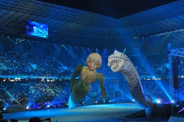 The solemn opening ceremony of the Lviv Arena Stadium which will host games during Euro-2012.  premiumd Aufmacher RE0F10AC o00 FuÃŸball