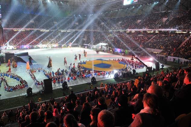 The solemn opening ceremony of the Lviv Arena Stadium which will host games during Euro-2012.  RE0F10AB o00 FuÃŸball