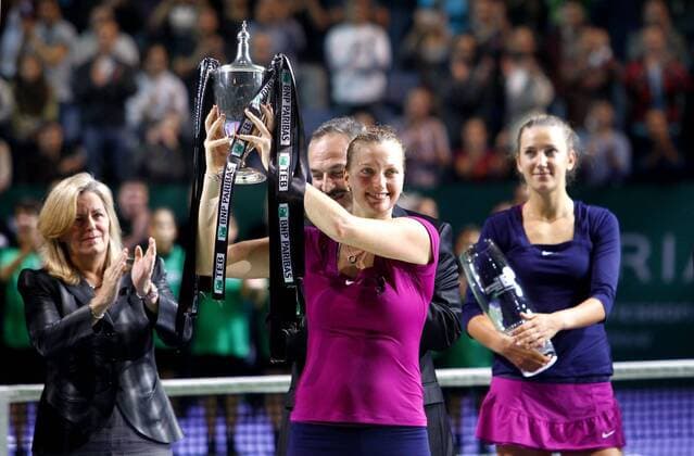 ISTANBUL FINAL WTA Tennis Damen MASTERS CHAMPIONSHIPS, ON THE PHOTO: winner PETRA KVITOVA FROM CZECH REPUBLIC AND finalist VICTORIA AZARENKA FROM BELARUSS -  KVITOVA-AS-301011-11 o0 Sieg, Sieger Pokal