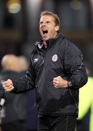 Burnley FC - Leicester City, Leicesters caretaker boss Mike Stowell celebrates victory EDITORIAL USE ONLY. No use with unauthorised audio, video, data, fixture lists, club league logos or live services. Online in-match use limited to 120 images, no video emulation. No use in betting, games or single club league player publications.