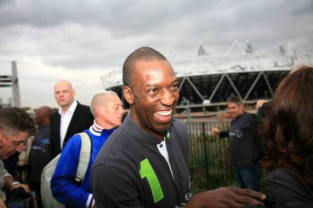 Retired American sprinter Michael Johnson visits the Olympic Park in Stratford, London - Laureus World Sports Academy Member ---  pau561735_08