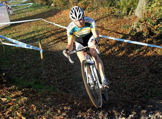 Radsport - 6. ENTEGA City Cross Cup Lorsch - 06.11.2011 - Lorsch v. l. Christoph Pfingsten Sieger der Elite Aktion, Einzelbild -