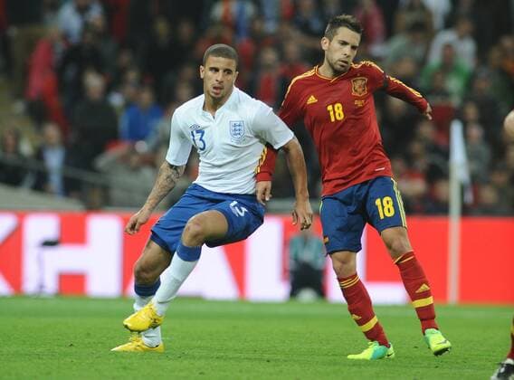 Football - International Friendly - England vs. Spain Kyle Walker - England Jordi Alba - Spain 