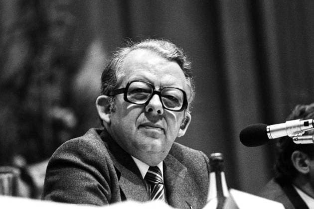 Saarbrücken, 29.10.1977 - DFB Bundestag 1977 - DFB Präsident Hermann Neuberger (BRD) Porträt