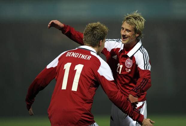 Dänemark vs Finnland, Nicklas Bendtner (Dänemark), Tobias Mikkelsen 