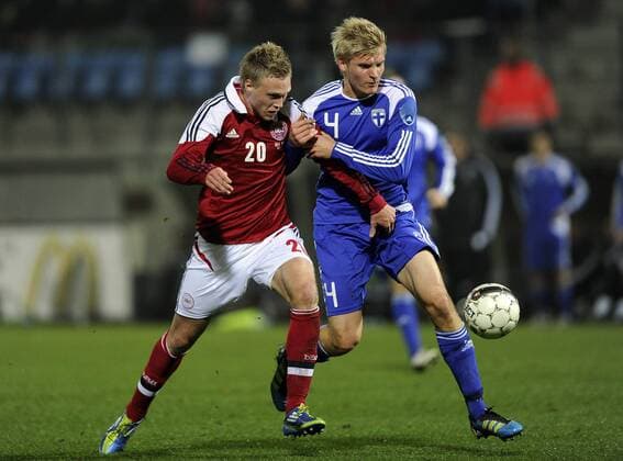 Dänemark vs Finnland, Nicolai Jörgensen (Dänemark), Juhani Ojala (Finnland) 