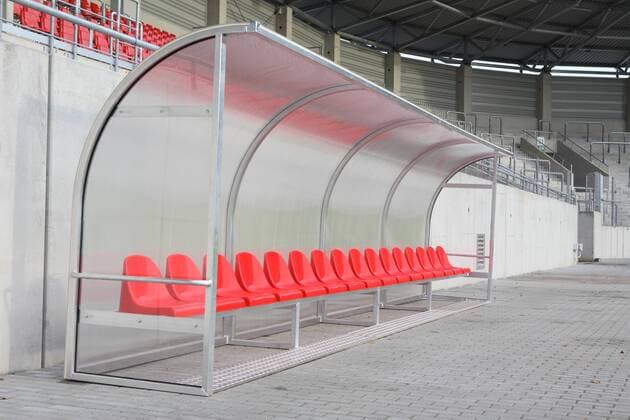 120911 Lokales Halle Saale Fußball Regionalliga Hallescher FC HFC Erdgas Sportpark Stadion (ehemals Kurt Wabbel Stadion) - Trainerbank o0 Stadionstory Sportstätte GER Stadion Bank Leere Objekte Totale