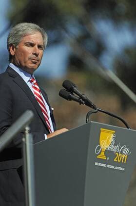 16.11.2011, Melbourne Australia. The Presidents Cup. America s Captain Fred Couples at The Opening Ceremony. America verse the rest of the world except Europe played at the Royal Melbourne Golf Club. xPeterxBlakemanx  ActionPlus20111818 o0 President s