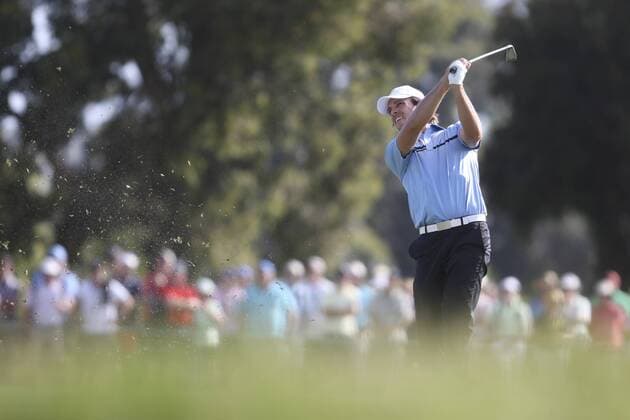 17 November 2011 : International Aaron Baddeley (Aus) plays an iron shot during the 1st day Foursomes Matches at the Presidents Cup at the Royal Melbourne Golf Club in Melbourne, Australia. PGA Golf Herren NOV 17 Presidents Cup - Day 1 Foursomes matches Icon111117061 EDITORIAL USE ONLY