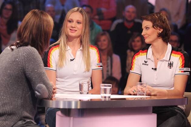 KATRIN MÜLLER-HOHENSTEIN, MARGARETA KOZUCH, ANGELINA GRÜN DAS AKTUELLE SPORTSTUDIO MAINZ 19.11.11