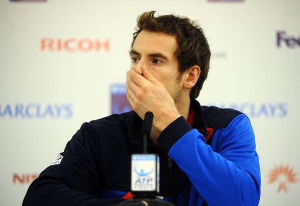 Tennis - AT World Tour Finals 2011 - Andy Murray withdrawal Press Conference A dejected Andy Murray announces his withdrawal from the Competition 