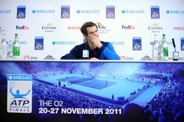 Tennis - AT World Tour Finals 2011 - Andy Murray withdrawal Press Conference A dejected Andy Murray announces his withdrawal from the Competition 