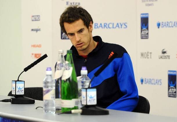 Tennis - AT World Tour Finals 2011 - Andy Murray withdrawal Press Conference A dejected Andy Murray announces his withdrawal from the Competition 