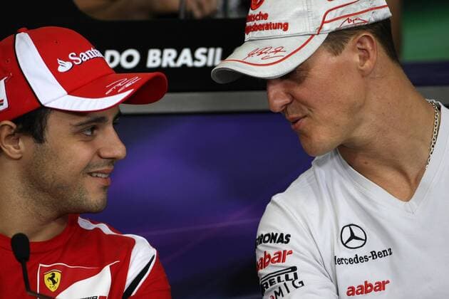24.11.2011- Press conference, Felipe Massa (BRA), Scuderia Ferrari, F-150 Italia and Michael Schumacher (GER), Mercedes GP Petronas F1 Team, MGP W02 Brazilian Grand Prix, Sao Paulo 24-27 November 2011 
