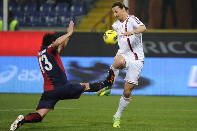 Serie A CFC FC Genua 1893 - AC Milan 0:2 Zlatan Ibrahimovic-Kakhaber Kaladze fallo rigore 