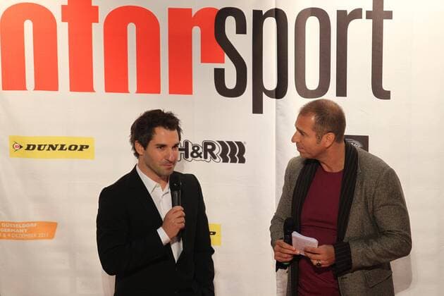 Moderator Kai EBEL im Gespräch mit Timo GLOCK (Formula 1 driver for Marussia Virgin Racing) 02.12.2011, Auto Bild Motorsport Award 2012 und ROC Talk