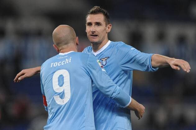 Lazio Rom - Novara Calcio, Torjubel Miroslav Klose-Tommaso Rocchi 