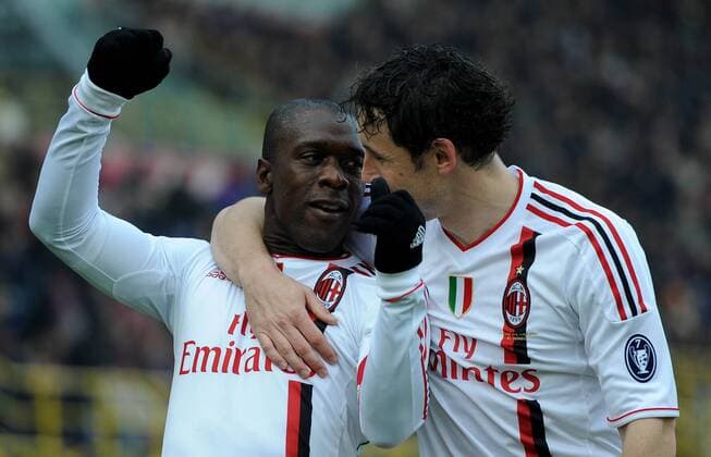 Clarence SEEDORF and Mark van Bommel (Milan) Bologna 11 12 2011 Stadio Renato Dall Ara Serie A 2011 2012 Football, Bologna FC vs AC Milan - allexsabba