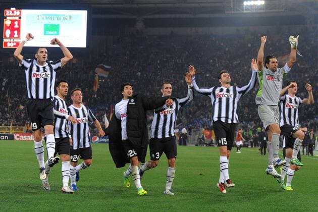 Roma 12 12 2011 - campionato di calcio serie A AS Roma - Juventus Turin; Schlussjubel Juventus 