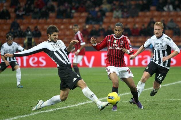 ROBINHO (AC Mailand) - LUCA ROSSETTINI - ALESSANDRO GAZZI (AC Siena)
