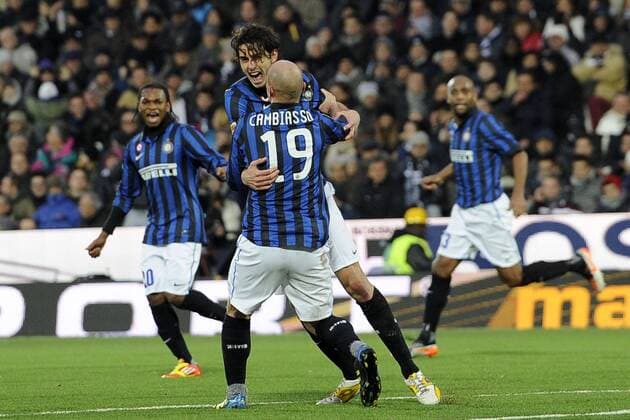 Cesena, 18 12 2011 - Serie A 2011 2012 - AC Cesena vs Inter Mailand - Andrea Ranocchia und Esteban Cambiasso 