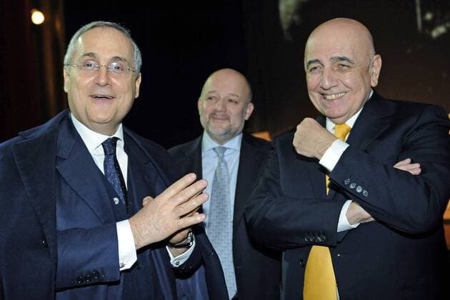 Desenzano del Garda - 19 12 2011 - Weihnachtsfeier Serie A - Claudio Lotito (Lazio Rom) und Adriano Galliani (AC Milan) - 