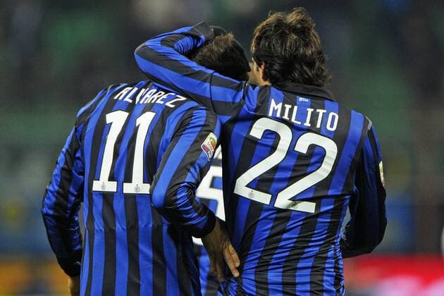 Milano 21 12 2011 - serie A - Inter Mailand vs. US Lecce - Ricardo Alvarez-Diego Milito 