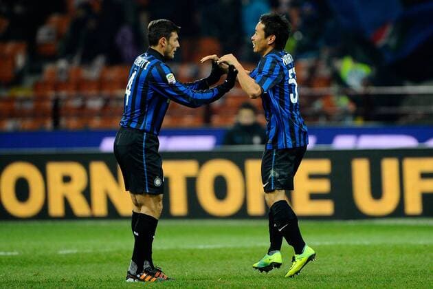Milano 21 12 2011 - serie A - Inter Mailand vs. US Lecce - Yuto Nagatomo-Javier Zanetti 