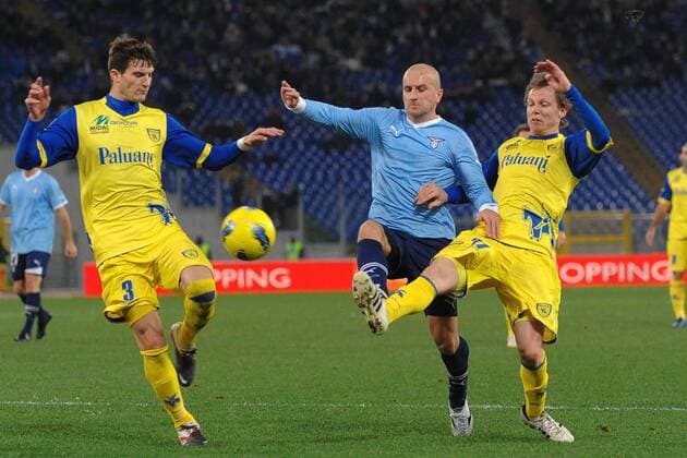 Roma 21 12 2011 - serie A - Lazio Rom vs. AC Chievo Verona - Tommaso Rocchi-Marco Andreolli 