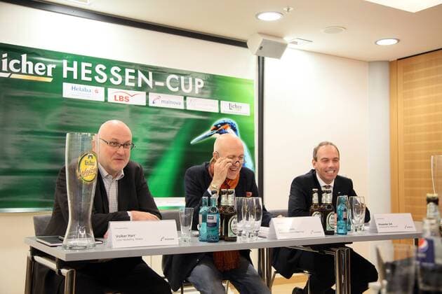 vlnr: Volker Harr (Marketing HeLaBa), Organisator Gert Trinklein, Alexander Zell (Marketing Mainova)