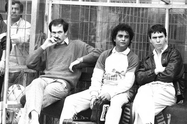 Fußball, Trainerhistorie KSV Hessen Kassel von 1964 bis heute Aus 2.BL Saison 1986 1987 KSV Hessen Kassel - Trainer Jürgen Nehme enttäuscht