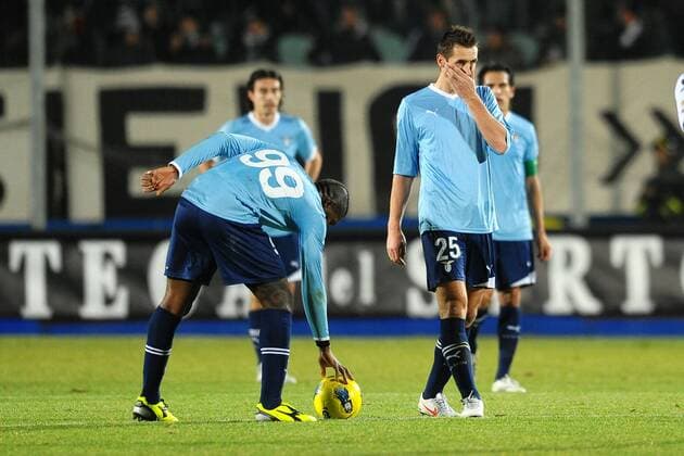 Djibril Cisse and Miroslav Klose Lazio dejection - Serie A - AC Siena - Lazio Rom 4:0 - andreaxstaccioli