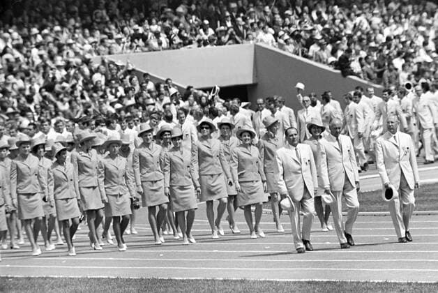 Eröffnungsfeier der Olympischen Spiele 1968: Einmarsch BR Deutschland