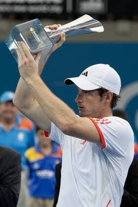 08.01.2012 Brisbane, Australia. Andy Murray winner of the ATP Tennis Herren 250 Brisbane International played at the Pat Rafter Arena, Queensland Tennis Centre. xCHRISxTIPPELTx  ActionPlus11231293