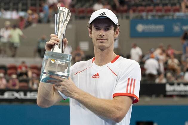 08.01.2012 Brisbane, Australia. Andy Murray winner of the ATP Tennis Herren 250 Brisbane International played at the Pat Rafter Arena, Queensland Tennis Centre. xCHRISxTIPPELTx  ActionPlus11231294