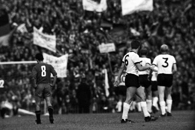 WM 1966 in Birmingham - BR Deutschland - Spanien 2:1 - Torjubel BRD