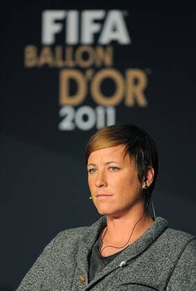 Fussball International FIFA Ballon d Or Zürich Weltfussballerin 2011 09.01.2012 Pressekonferenz Abby Wambach (USA) 