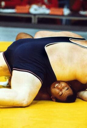 Judo : Munich Olympics 1972 Chris Taylor - USA lays on top of Yorihide Isogai - Japan 