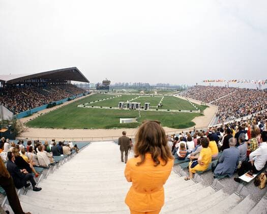Reitstadion in Trudering Riem, Austragungsort der Reitwettbewerbe der Olympischen Spiele 1972 in München