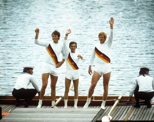 Zweier mit Steuermann: Olympiasieger DDR (Wolfgang Gunkel, Jörg Lucke, Klaus Dieter Neubert)