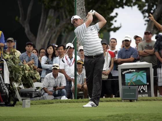 January 14, 2012: Co Leader Matt Every tees off during the third round of the PGA Golf Herren Sony Open at the Waialae Country Club in Honolulu, HI. PGA Golf Herren Golf: 2012 Sony Open - ZUMAc04
