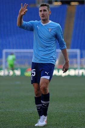 Mi Roma 15 01 2012 - campionato di calcio serie A Lazio Rom vs. Atalanta Bergamo esultanza gol Miroslav Klose 